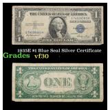 1935E $1 Blue Seal Silver Certificate Grades vf++