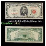 1963 $5 Red Seal United States Note Grades vf++