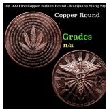 1oz .999 Fine Copper Bullion Round - Marijuana Sla