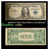 1935D $1 Blue Seal Silver Certificate Grades vf++
