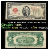 1928F $2 Red Seal United States Note Grades vf+