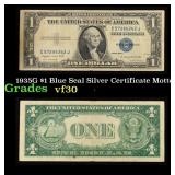 1935G $1 Blue Seal Silver Certificate Grades vf++