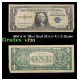 1957A $1 Blue Seal Silver Certificate Grades vf++