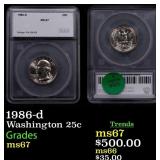 1986-d Washington Quarter 25c ms67 SEGS