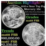 *Highlight* 1935-s Mercury Dime Near Top Pop! 10c