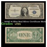 1935G $1 Blue Seal Silver Certificate Grades vf++