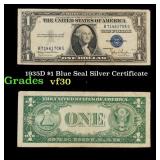 1935D $1 Blue Seal Silver Certificate Grades vf++