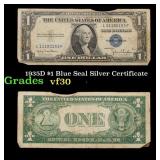 1935D $1 Blue Seal Silver Certificate Grades vf++