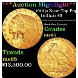 *Highlight* 1912-p Gold Indian Half Eagle Near Top
