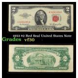 1953 $2 Red Seal United States Note Grades vf++