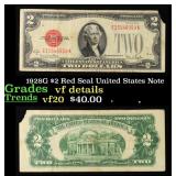 1928G $2 Red Seal United States Note Grades vf det