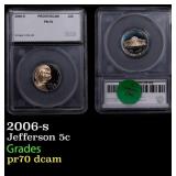 2006-s Proof Jefferson Nickel 5c pr70 dcam SEGS