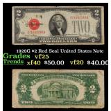 1928G $2 Red Seal United States Note Grades vf+