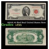 1953A $2 Red Seal United States Note Grades vf++