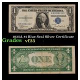 1935A $1 Blue Seal Silver Certificate Grades vf++