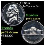 1970-s Proof Jefferson Nickel 5c Grades GEM++ Proo
