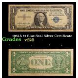 1957A $1 Blue Seal Silver Certificate Grades vf+