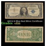 1957A $1 Blue Seal Silver Certificate Grades vf+