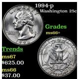 1994-p Washington Quarter 25c Grades GEM++ Unc