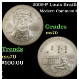 2009-P Louis Braille Modern Commem Dollar $1 ms70