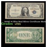 1935G No Motto $1 Blue Seal Silver Certificate Gra