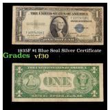 1935F $1 Blue Seal Silver Certificate Grades vf++
