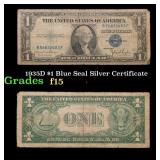 1935D $1 Blue Seal Silver Certificate Grades f+