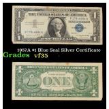 1957A $1 Blue Seal Silver Certificate Grades vf++