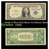 1935G No Motto $1 Blue Seal Silver Certificate Gra
