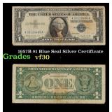 1957B $1 Blue Seal Silver Certificate Grades vf++