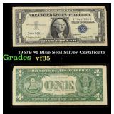 1957B $1 Blue Seal Silver Certificate Grades vf++