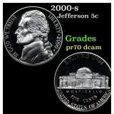 2000-s Proof Jefferson Nickel 5c Grades GEM++ Proo