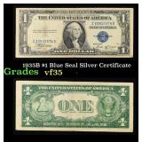 1935B $1 Blue Seal Silver Certificate Grades vf++