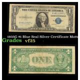 1935G $1 Blue Seal Silver Certificate Grades vf+ M