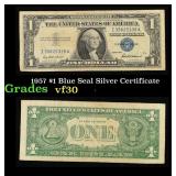 1957 $1 Blue Seal Silver Certificate Grades vf++