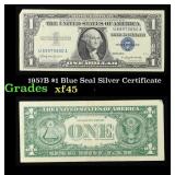 1957B $1 Blue Seal Silver Certificate Grades xf+