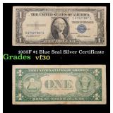 1935F $1 Blue Seal Silver Certificate Grades vf++