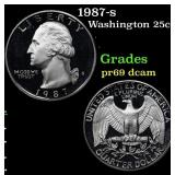 1987-s Proof Washington Quarter 25c Grades GEM++ P