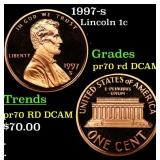 1997-s Proof Lincoln Cent 1c pr70 rd DCAM SEGS
