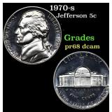 1970-s Proof Jefferson Nickel 5c Grades GEM++ Proo