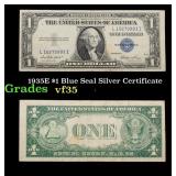 1935E $1 Blue Seal Silver Certificate Grades vf++