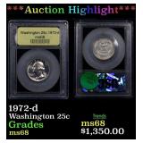 *Highlight* 1972-d Washington Quarter 25c ms68 SEG