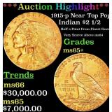 *Highlight* 1915-p Gold Indian Quarter Eagle Near