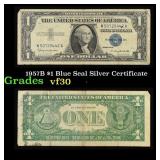 1957B $1 Blue Seal Silver Certificate Grades vf++