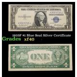 1935F $1 Blue Seal Silver Certificate Grades xf