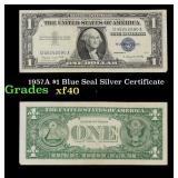 1957A $1 Blue Seal Silver Certificate Grades xf