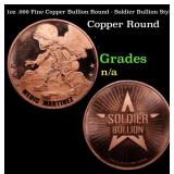 1oz .999 Fine Copper Bullion Round - Soldier Bulli