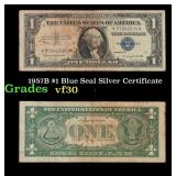 1957B $1 Blue Seal Silver Certificate Grades vf++