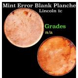 Mint Error Blank Planchet Lincoln Cent 1c Grades U