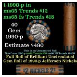 BU Shotgun Jefferson 5c roll, 1996-p 40 pcs Bank $